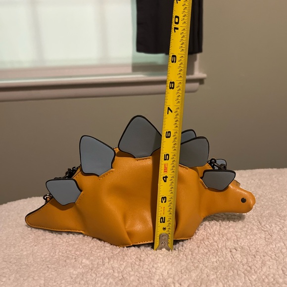 Dinosaur Purse Yellow Stegosaurus Purse Crossbody Bag Small Faux Leather Purse - Picture 8 of 10